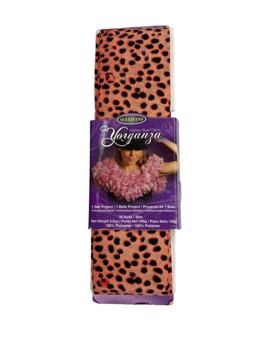 Sullivans Yorganza Scarf 32.8 yd  Cheetah Animal Print Craft Fashion Polyester